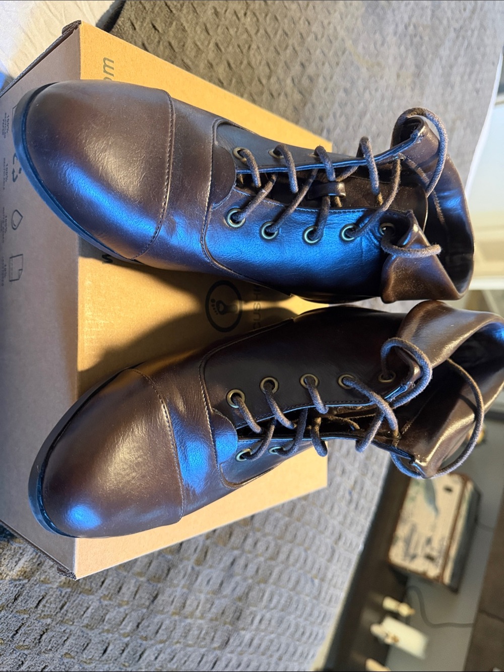 comfortview Dark Brown Lace-Up Ankle Booties
